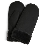 Solid Suede with Faux Fur Warm Cuffed Mittens