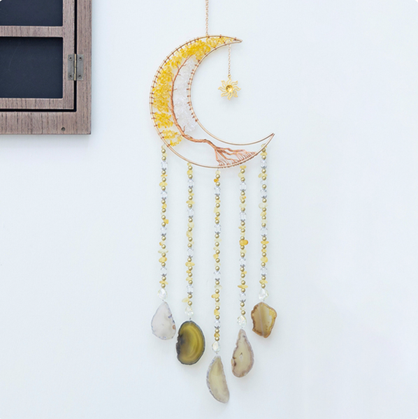 Crystolver 60cm Crystal Tree of Life Moon Dreamcatcher