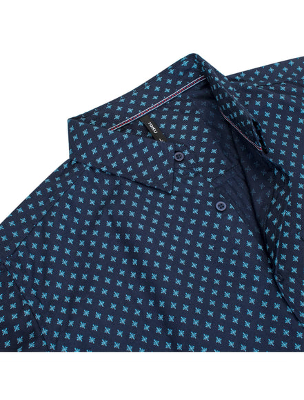 MPS-3014 Diamond Motif Cotton-Blend Casual Shirt