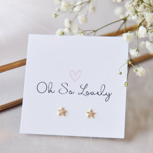 OH SO LOVELY Cubic zirconia star stud earrings