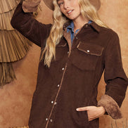 BLUIVY CORDUROY SHERPA-LINED JACKET