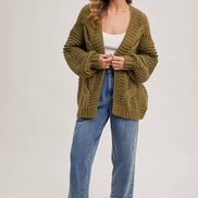 BLUIVY CHUNKY CABLE CARDIGAN
