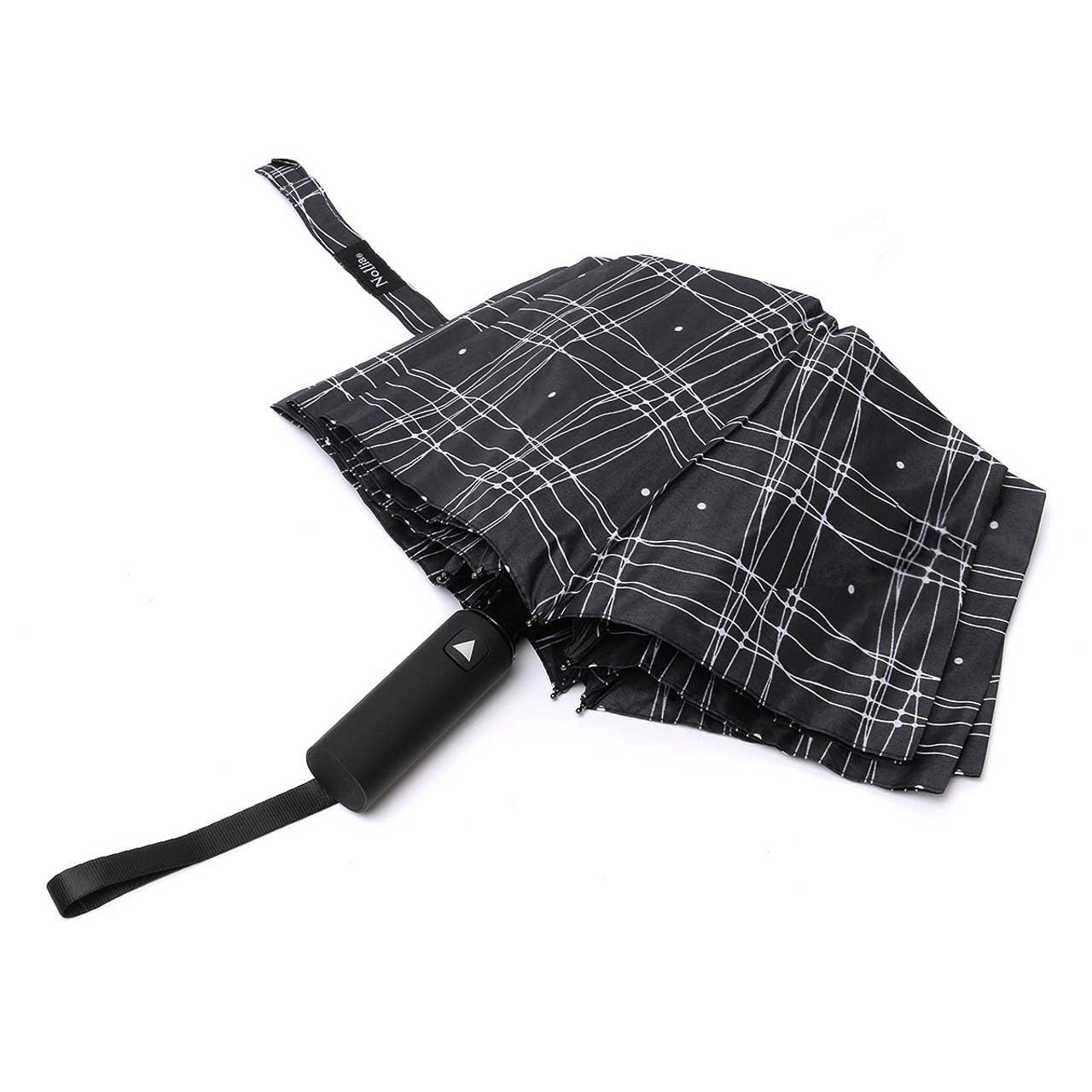 SELINI Compact Black/White Line-auto open umbrella-UM3224-BK