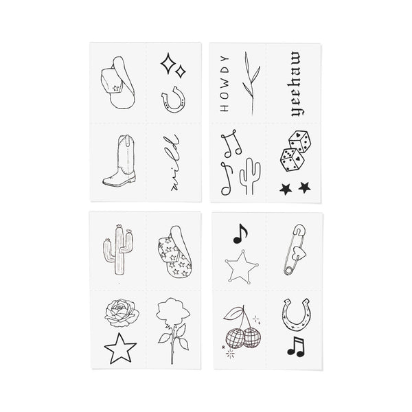 INKED BY DANI Disco Cowgirl Temporary Tattoo Pack