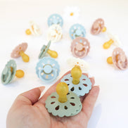 Baby bliss Natural Latex Pacifiers - Size 1 (0-6M) Sage & Dusty Blue