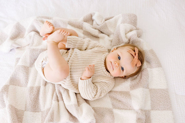 love + wild Oat Checkered Plush Blanket