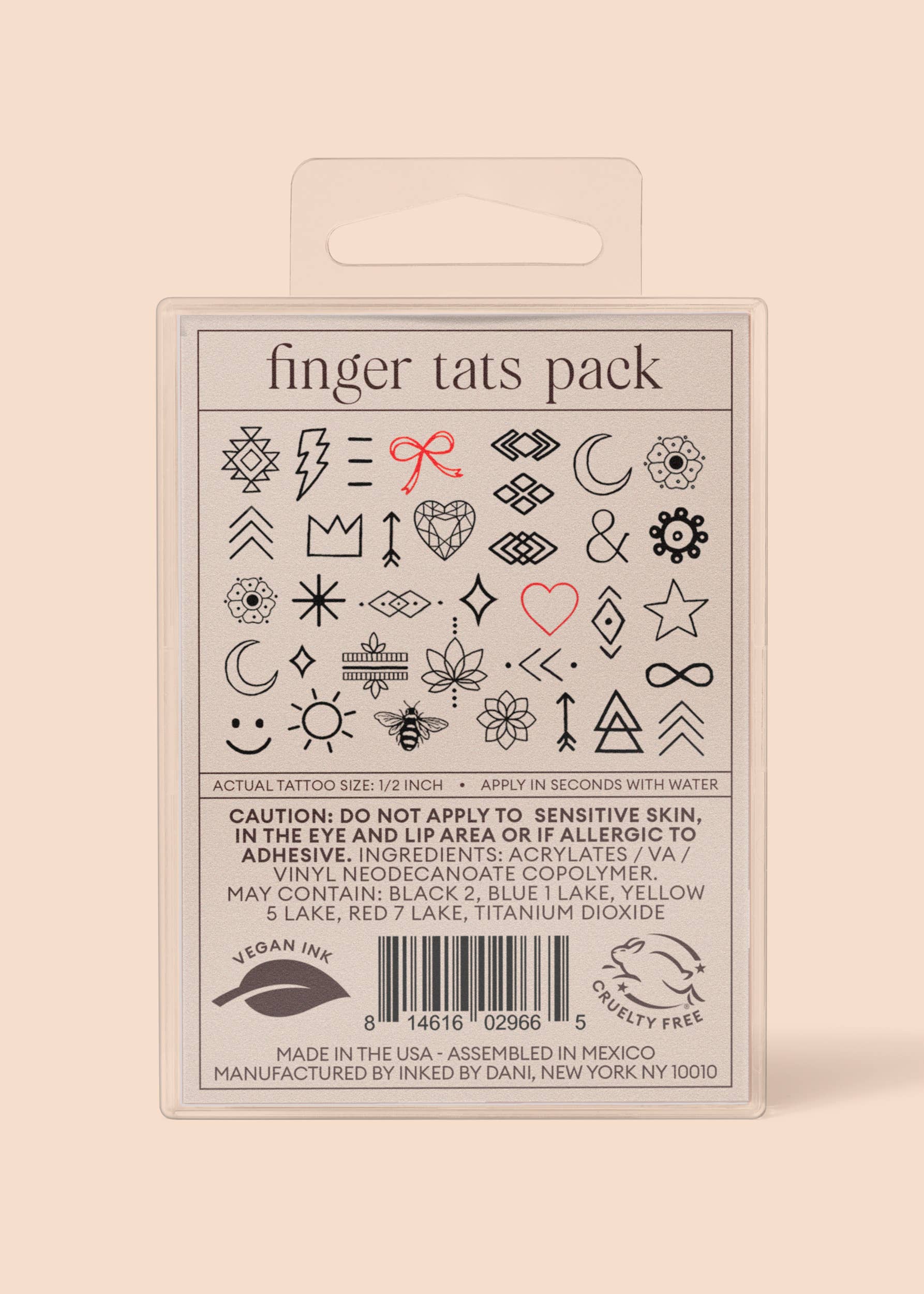 INKED BY DANI Finger Tats Temporary Tattoo Pack