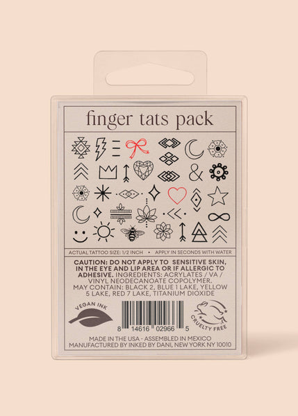 INKED BY DANI Finger Tats Temporary Tattoo Pack