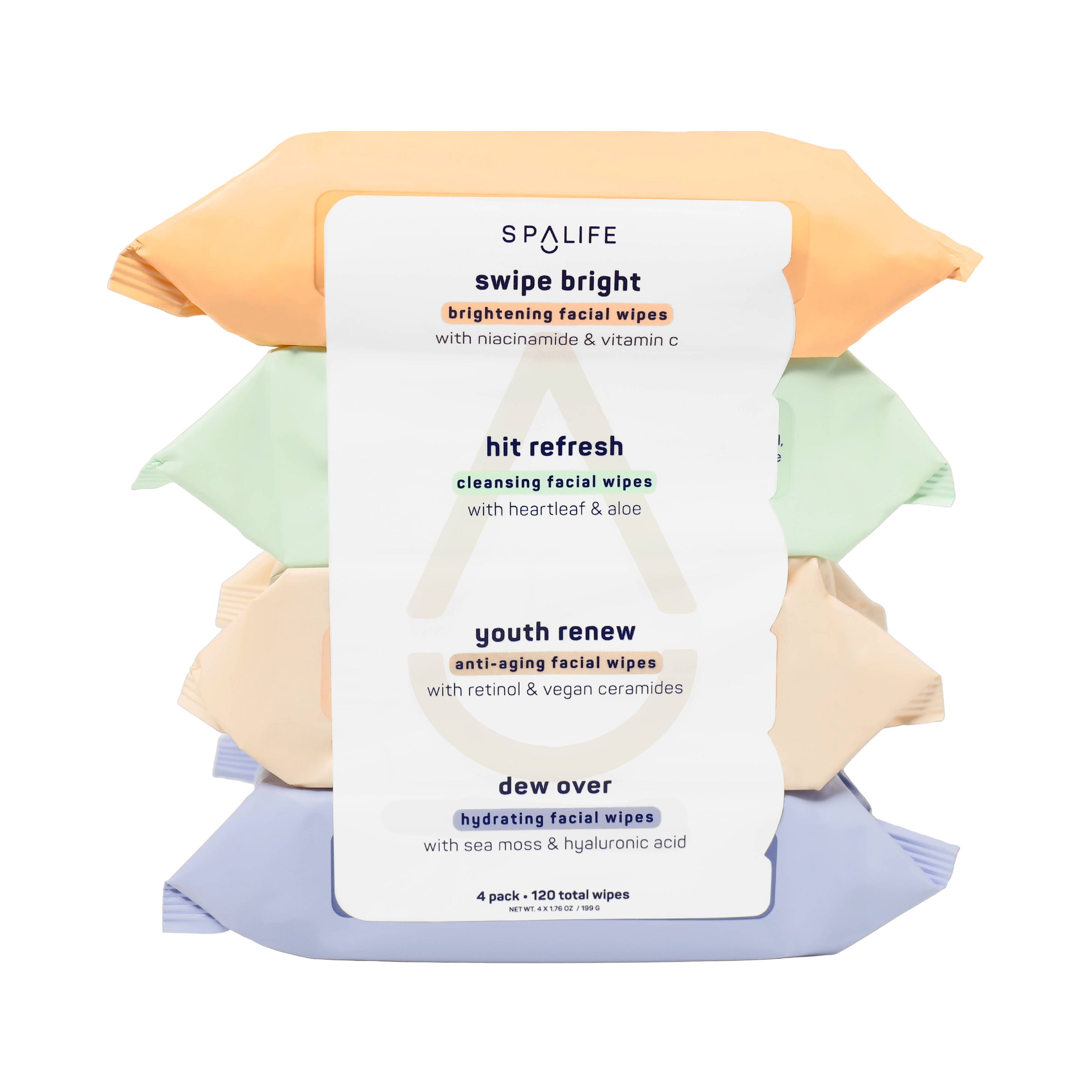SPA LIFE Skincare Makeup Remover Facial Wipes Multi-Pack - 4 Pk