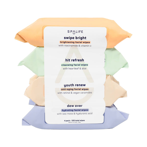 SPA LIFE Skincare Makeup Remover Facial Wipes Multi-Pack - 4 Pk