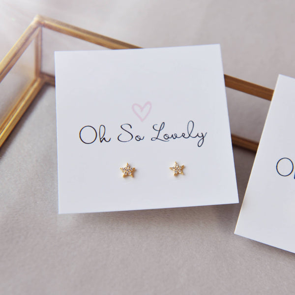 OH SO LOVELY Cubic zirconia star stud earrings