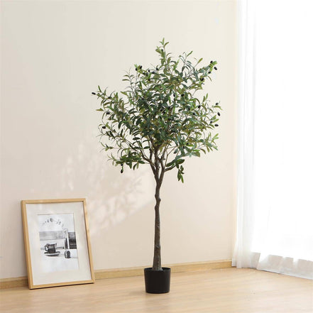 TRUU Artificial Potted Olive Tree, 63"H