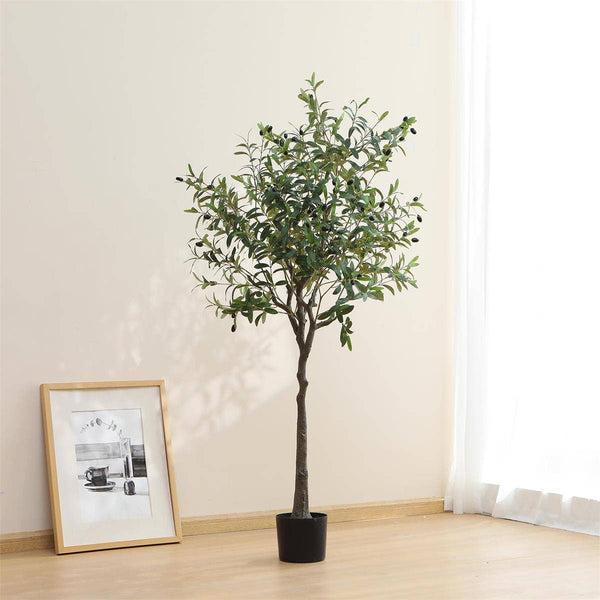 TRUU Artificial Potted Olive Tree, 63"H