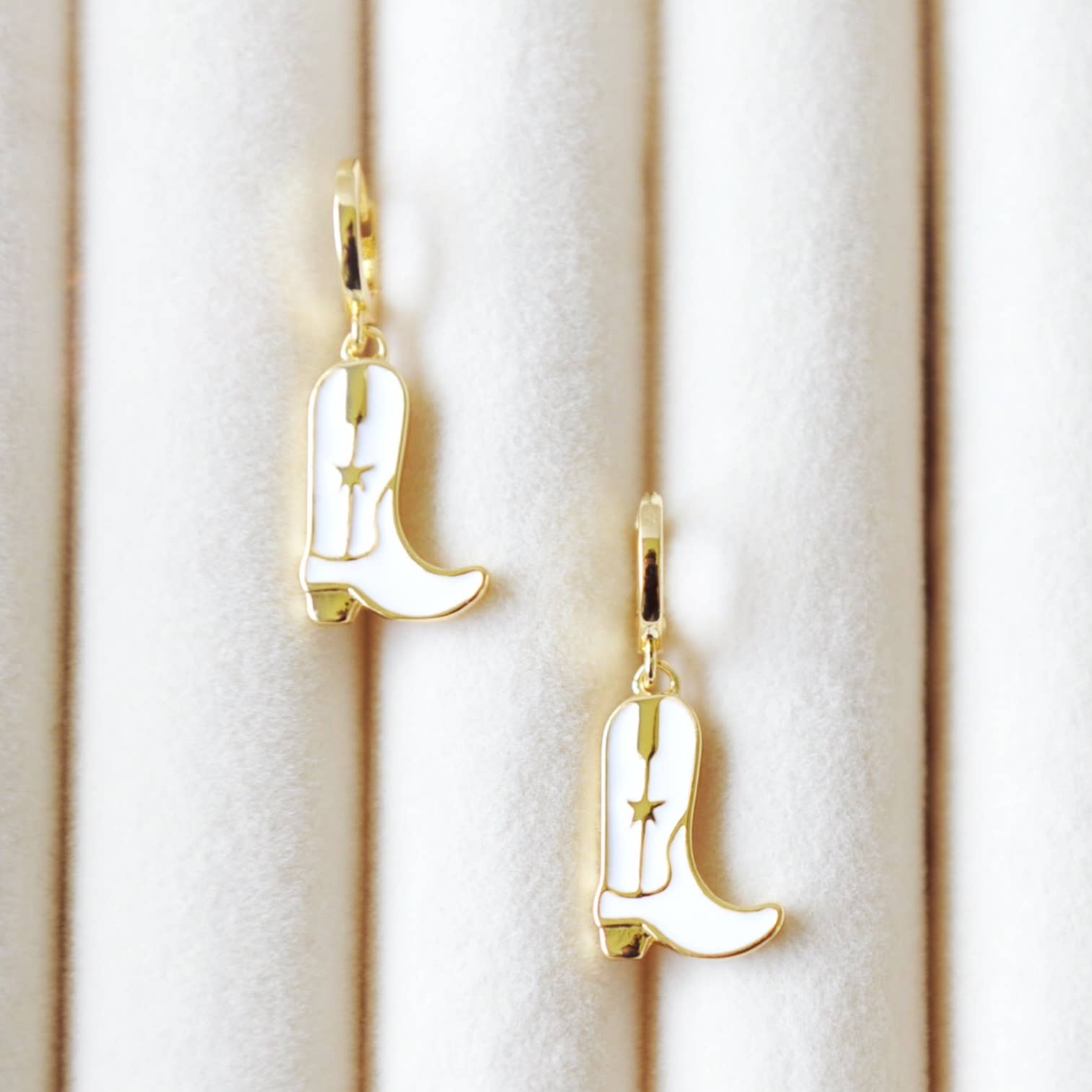 OH SO LOVELY Kataleya Cowboy Boot Huggie Hoop Earrings