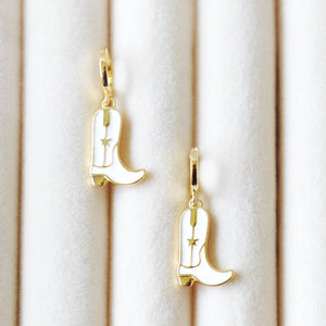 OH SO LOVELY Kataleya Cowboy Boot Huggie Hoop Earrings