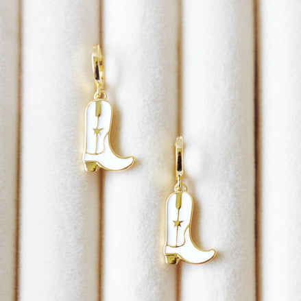 OH SO LOVELY Kataleya Cowboy Boot Huggie Hoop Earrings