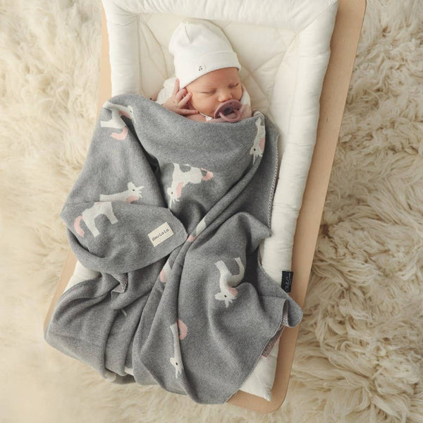 Bleu La La 100% Luxury Cotton Swaddle Receiving Baby Blanket - Unicorn