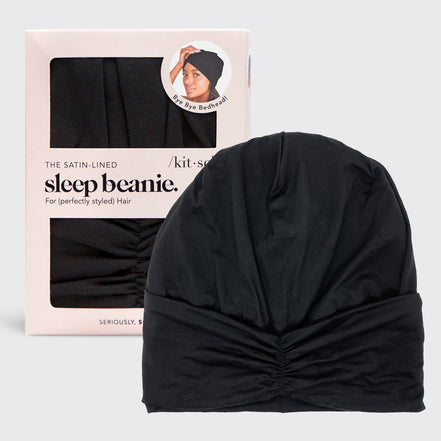 KITSCH Sleep Beanie with Satin lining - Black