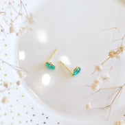 Oh So Lovely Emerald Tear Drop Stud Earrings