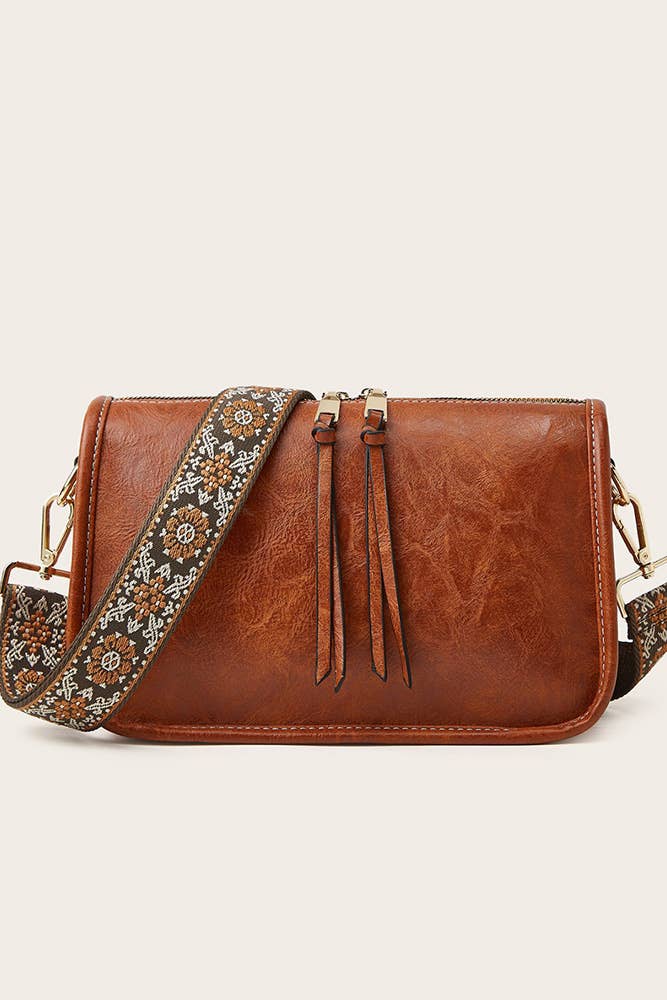 PU Leather Bohemia Strap Crossbody Bag