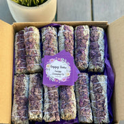 White Sage w/ Lavender Flowers Smudge Sticks in Bulk