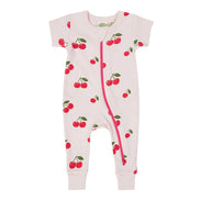 BABY Organic Signature Print '2-Way' Zip Romper - Short Sleeve