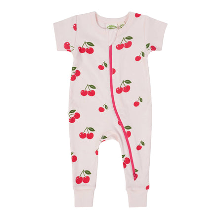 BABY Organic Signature Print '2-Way' Zip Romper - Short Sleeve