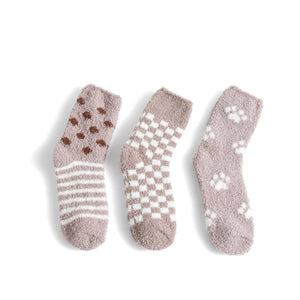 Ladies Fuzzy Socks - 3 pair Set