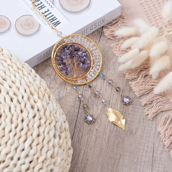 Crystolver Amethyst Tree of Life Beaded Hanging