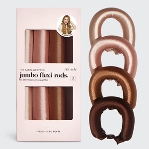 KITSCH Satin Jumbo Flexi Rods 4 PCs- Rosewood