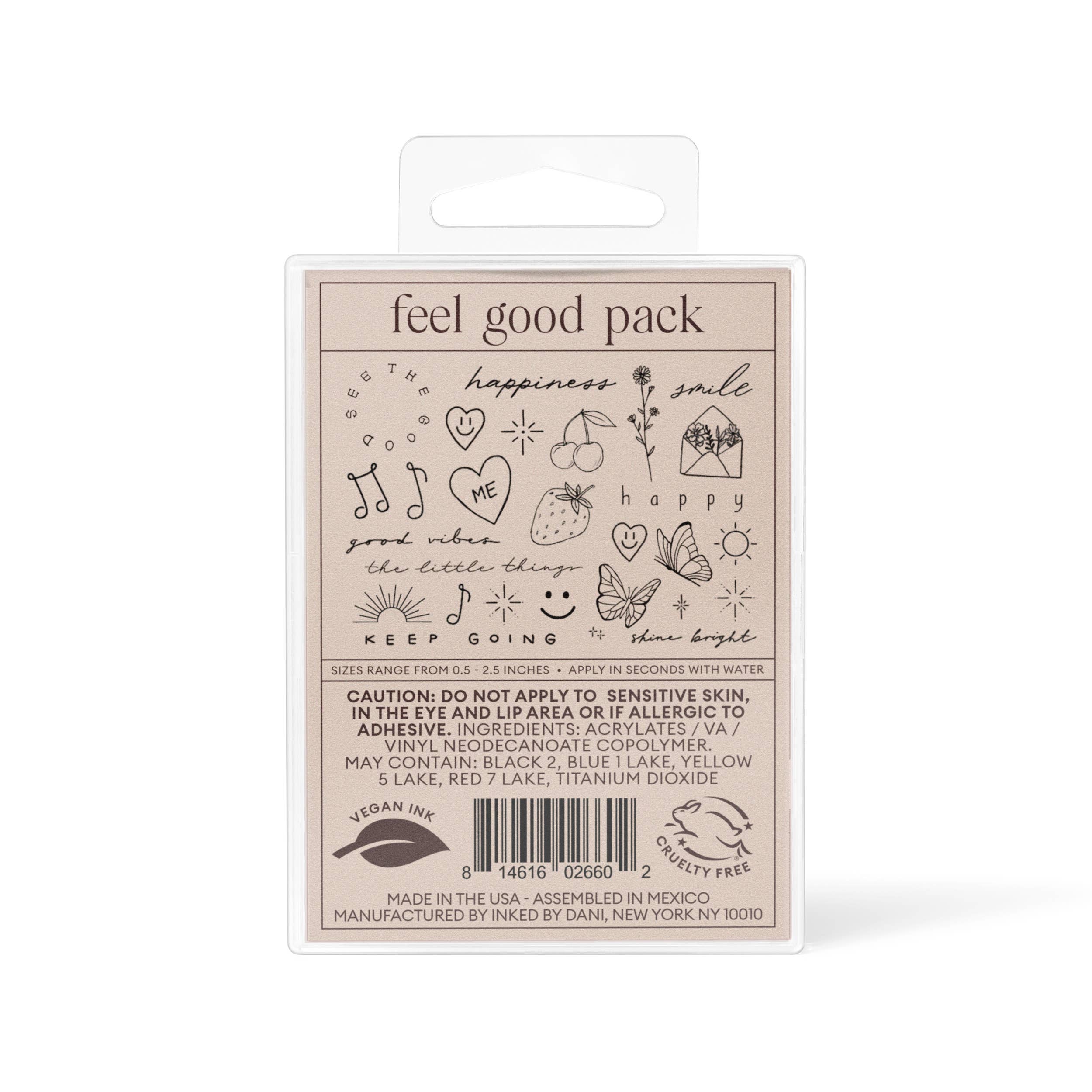 INKED BY DANI Feel Good Temporary Tattoo Pack