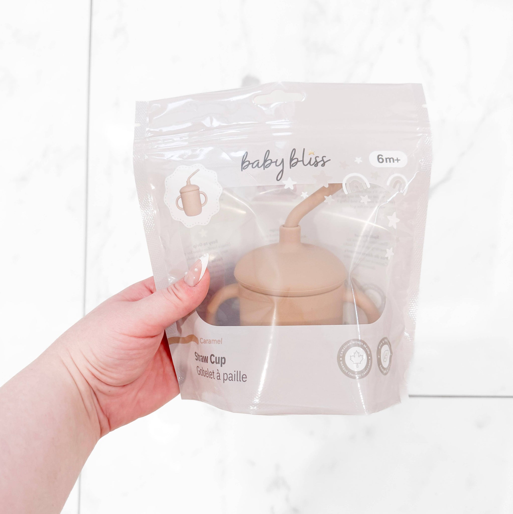 Baby bliss Sippy Cup with Straw, Spill-Proof & Anti-Stain - Caramel
