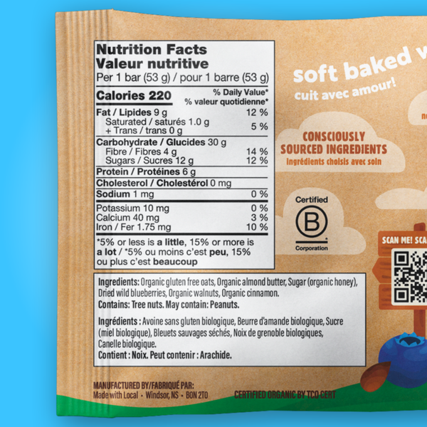 MADE WITH LOCAL Blueberry Almond Butter | Organic Real Food Bar