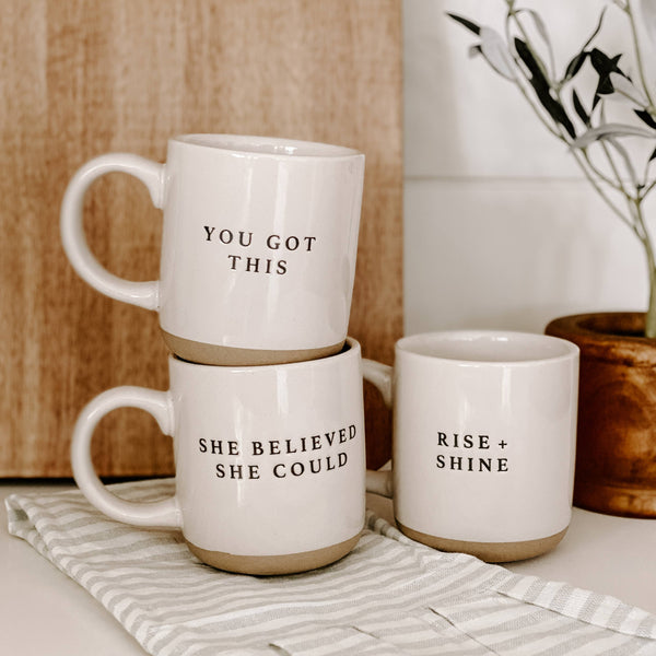 She Believed She Could Stoneware Coffee Mug - Decor & Gifts