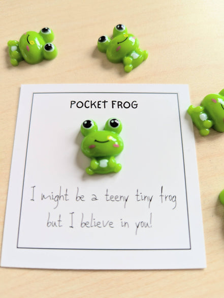 UNLIFTED INK Pocket Frog Encouragement Card with Mini Figurine