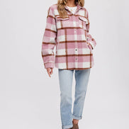 BLUIVY PLAID BRUSHED FLANNEL SHACKET
