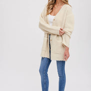 BLUIVY BUTTONED BOUCLE CARDIGAN