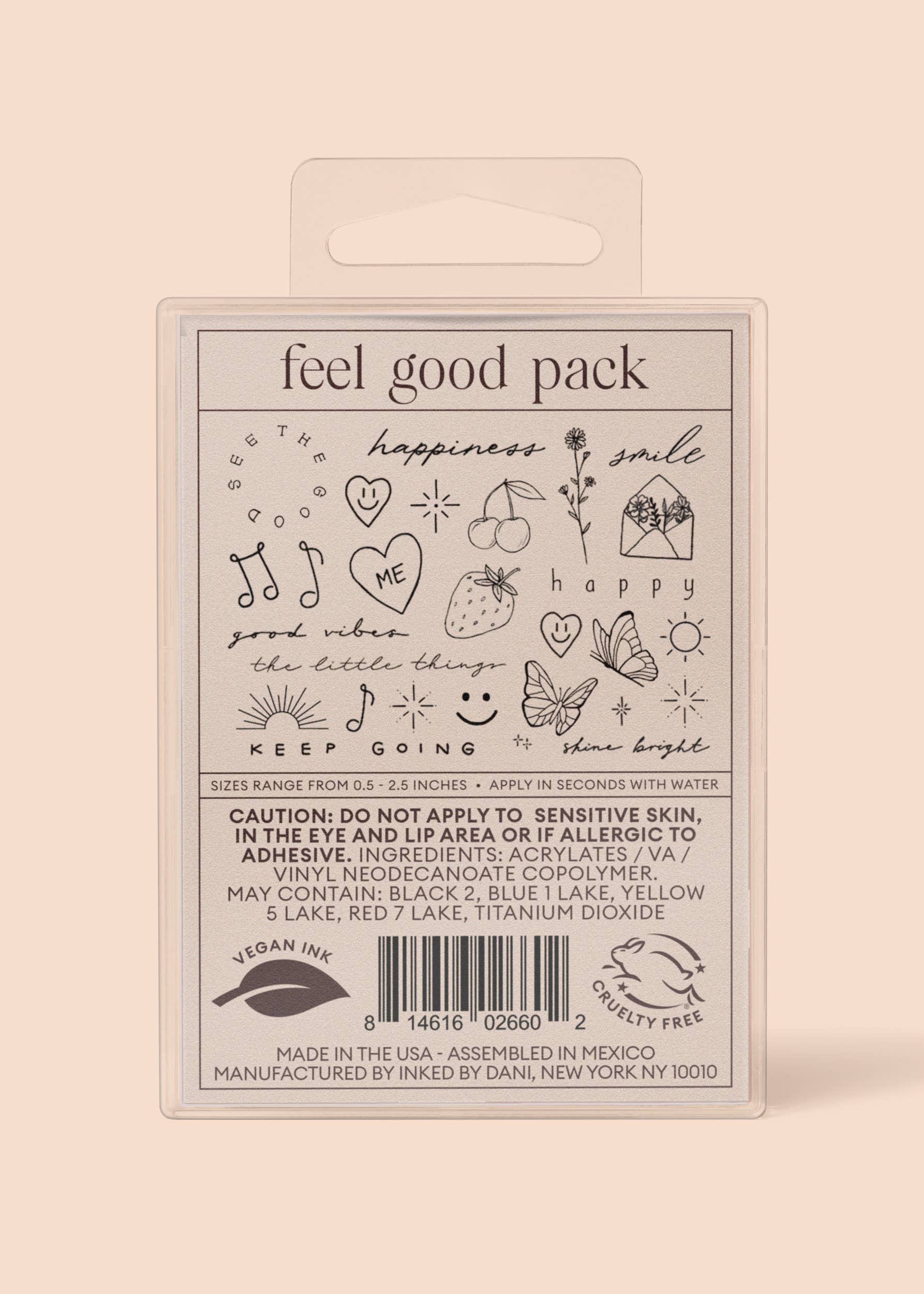 INKED BY DANI Feel Good Temporary Tattoo Pack