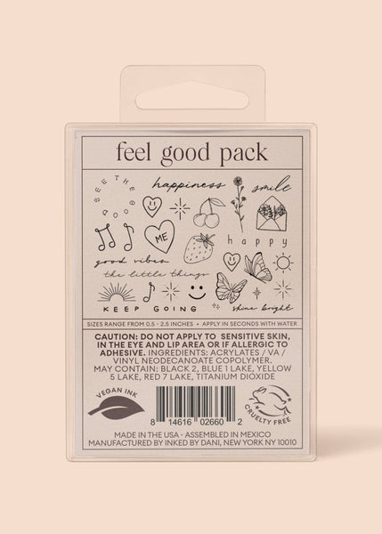 INKED BY DANI Feel Good Temporary Tattoo Pack