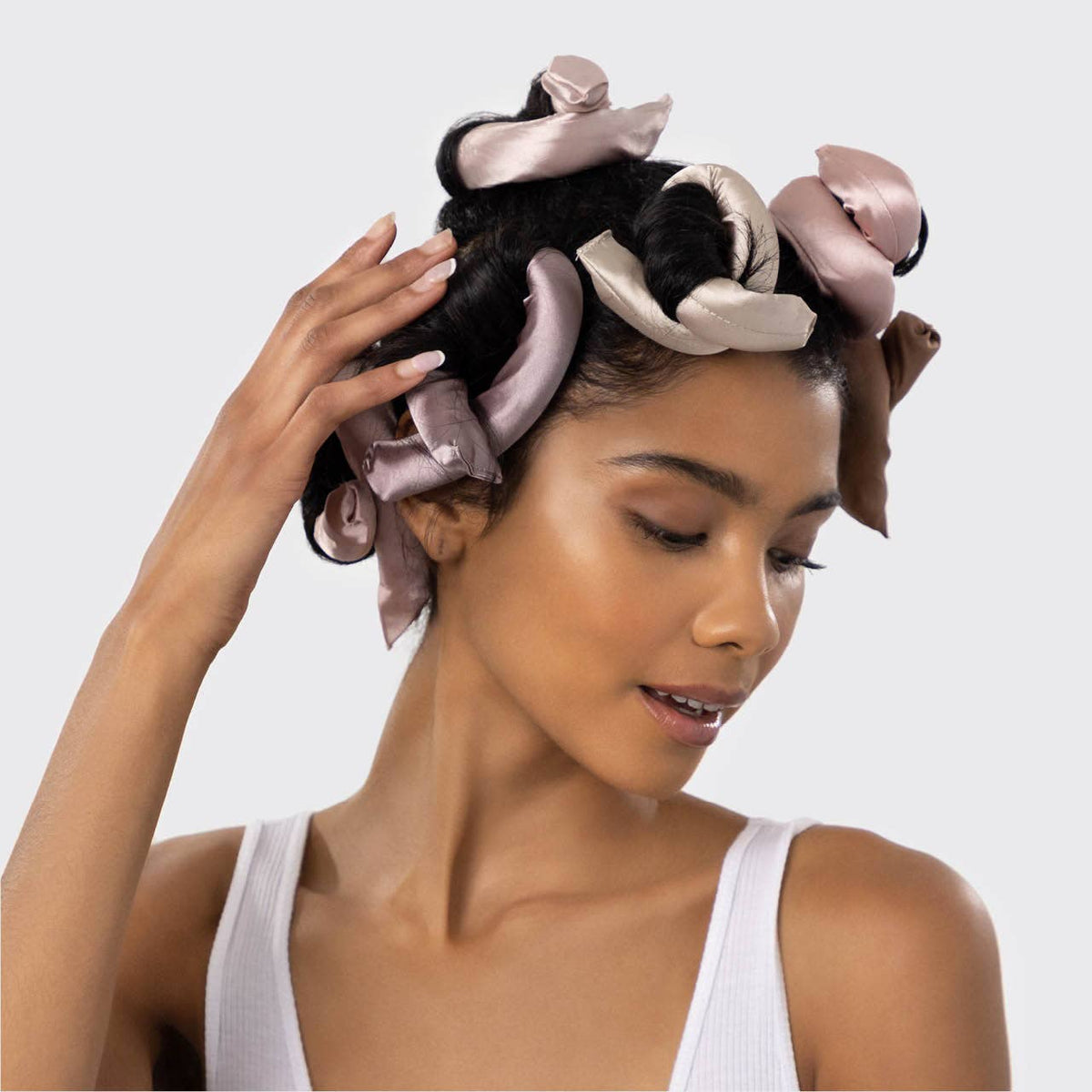 KITSCH Satin Wrapped Flexi Rods 6pc Set - Rosewood