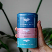 JUST TEA Herbal Tea Trio Tin & Spoon - Organic, Fair-Trade Tea Gift