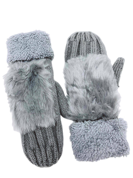 JC SUNNY Faux-Fur Mittens