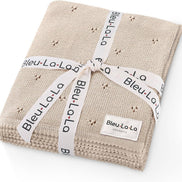 Bleu La La 100% Organic Cotton Pointelle Swaddle Receiving Baby Blanket