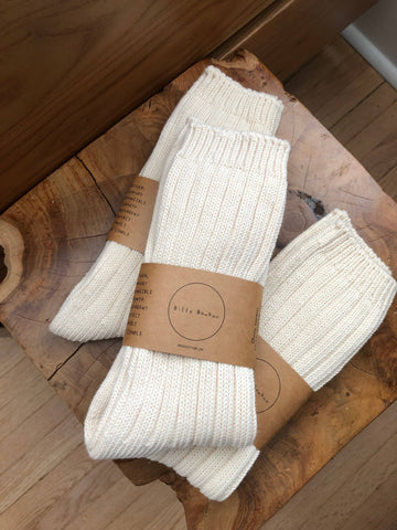 BILLY BAMBOO CHUNKY RIBBED COTTON HIGH SOCKS