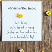 UPLIFTED INK Bee-autiful Friend Card with Bee Figurine