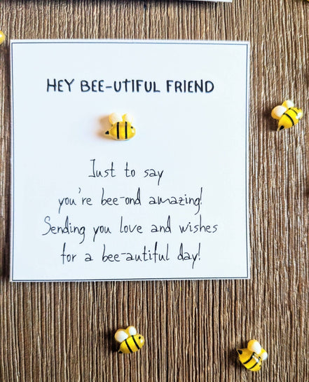 UPLIFTED INK Bee-autiful Friend Card with Bee Figurine