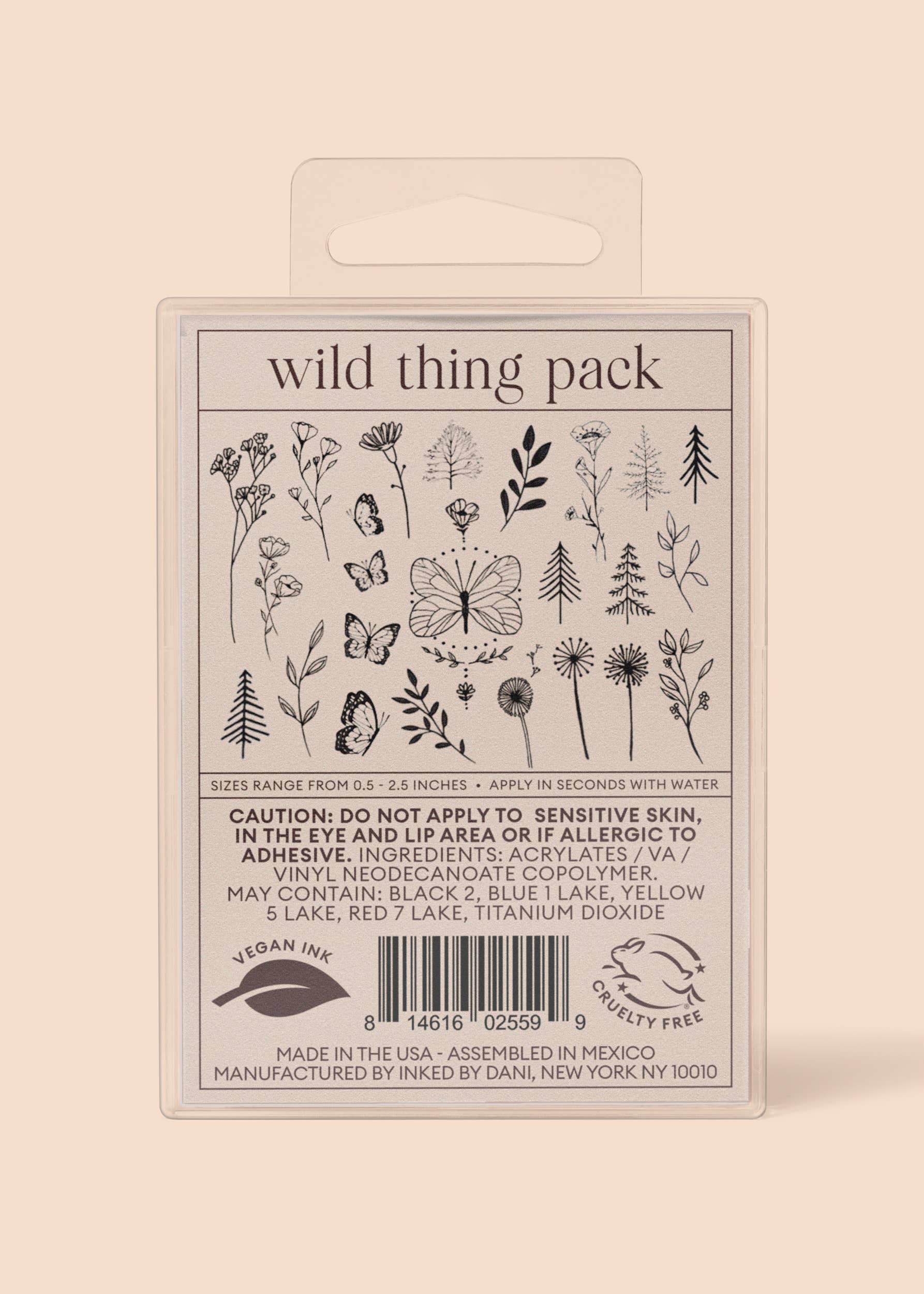 INKED BY DANI Wild Thing Temporary Tattoo Pack