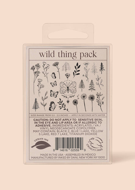 INKED BY DANI Wild Thing Temporary Tattoo Pack
