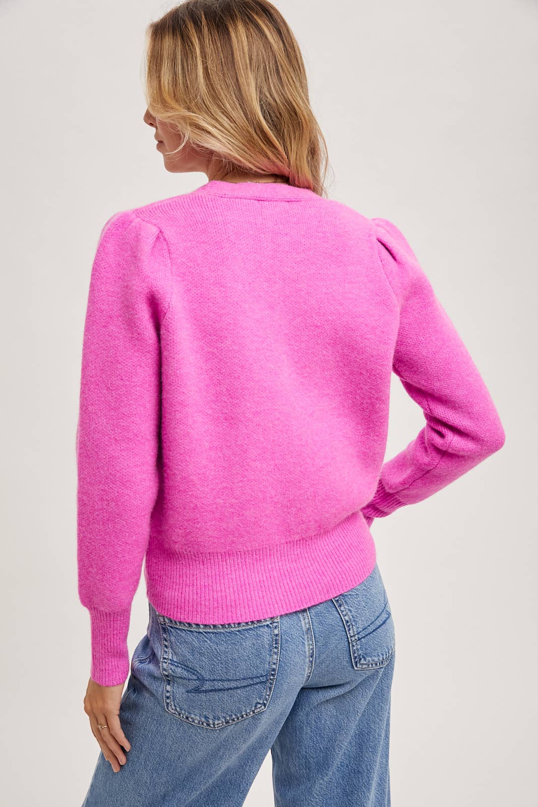 BLUIVY BUTTON DOWN V-NECK CARDIGAN