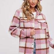 BLUIVY PLAID BRUSHED FLANNEL SHACKET